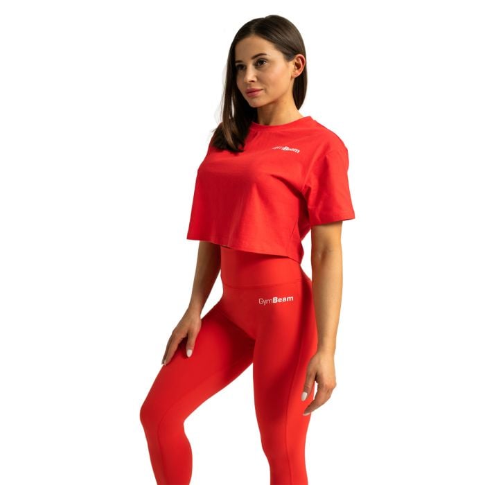 Crop Top da Donna Limitless Hot Red - GymBeam L