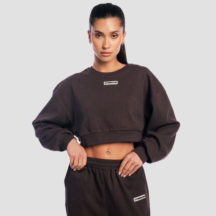 Felpa da Donna Cropped Aura Tee Brown - GymBeam M