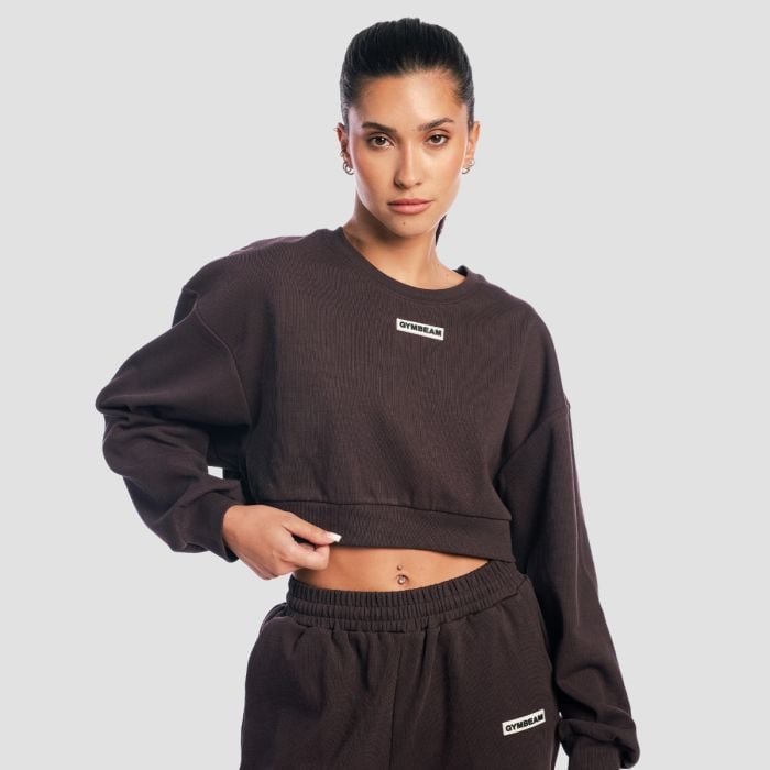 Felpa da Donna Cropped Aura Tee Brown - GymBeam M