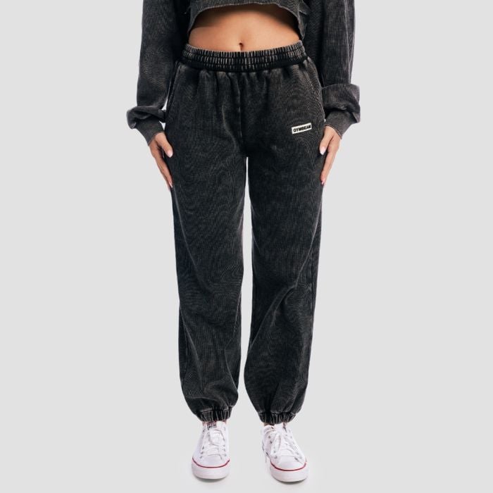 Joggers da Donna Aura Washed Black - GymBeam M
