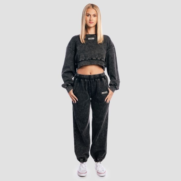 Joggers da Donna Aura Washed Black - GymBeam M