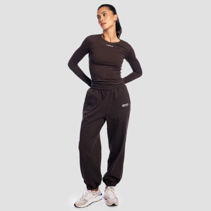 T-Shirt da Donna a Maniche Lunghe Aura Tee Brown - GymBeam XL