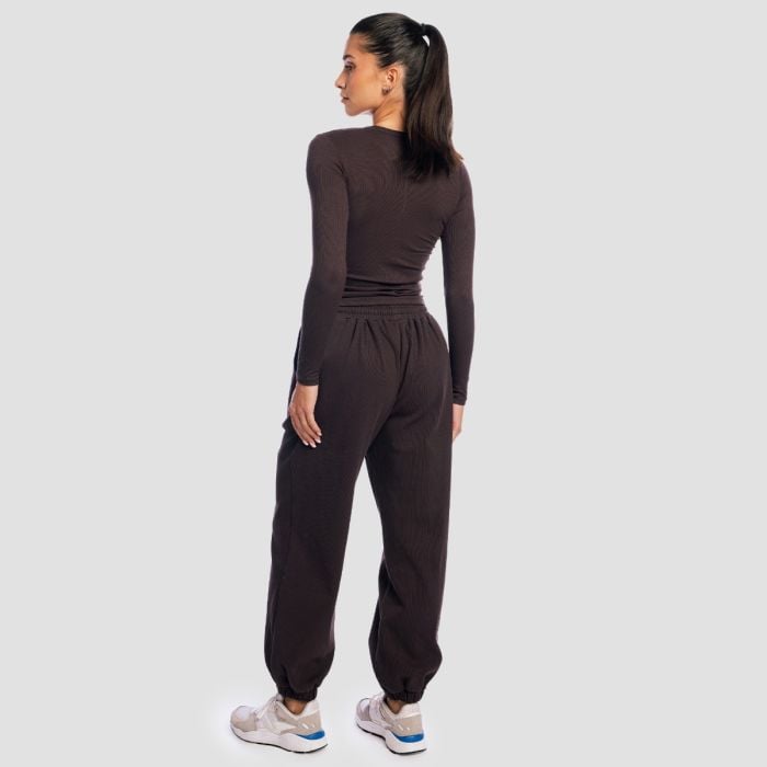 T-Shirt da Donna a Maniche Lunghe Aura Tee Brown - GymBeam XL