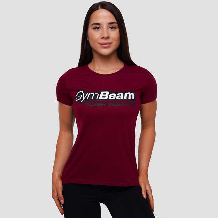 T-Shirt da Donna Beam Burgundy - GymBeam XL