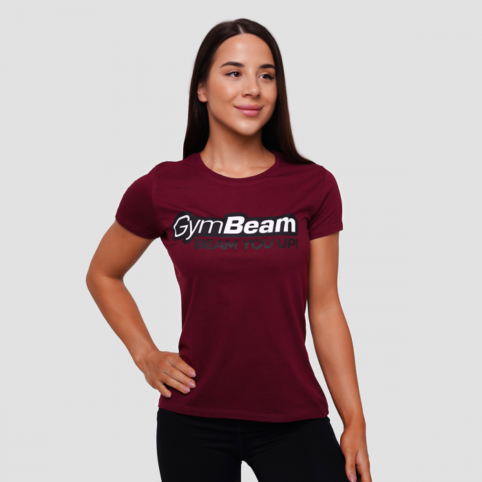T-Shirt da Donna Beam Burgundy - GymBeam