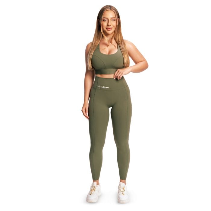 Leggings da Donna Combat Olive Grey - GymBeam L