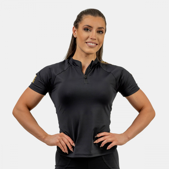 Women‘s Compression T-Shirt Intense Ultimate BlackGold - NEBBIA
