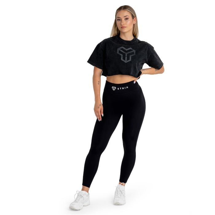 Crop Top Slavato da Donna Black - STRIX L