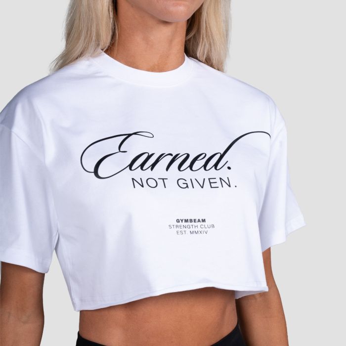 Crop Top Earned White - GymBeam M