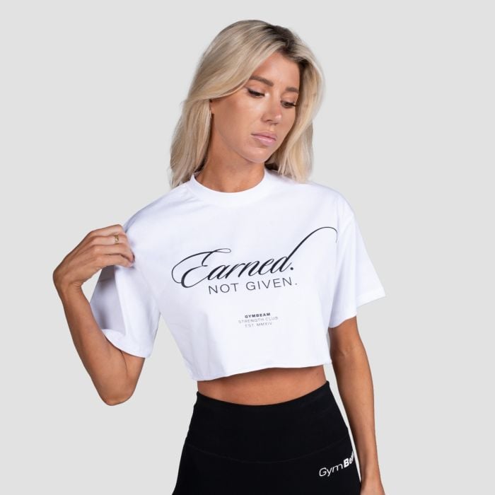 Crop Top Earned White - GymBeam M