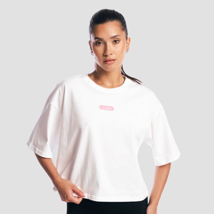 T-Shirt Boxy Girls Club White - GymBeam L