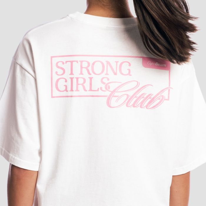 T-Shirt Boxy Girls Club White - GymBeam L