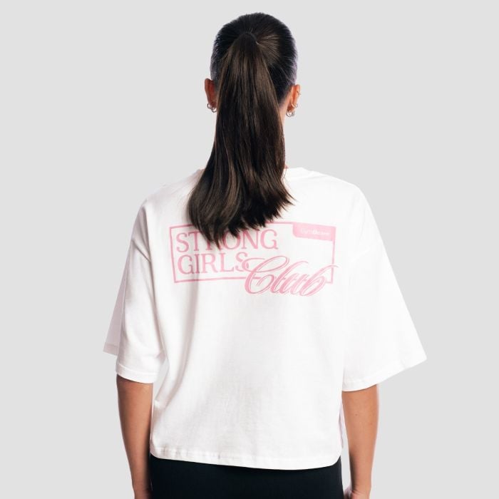 T-Shirt Boxy Girls Club White - GymBeam L