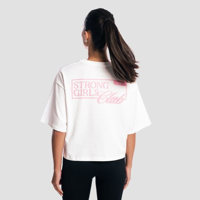 T-Shirt Boxy Girls Club White - GymBeam L