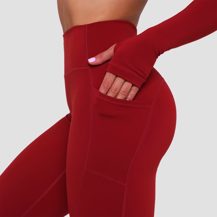 Leggings Ignite da Donna Dark Red - GymBeam M
