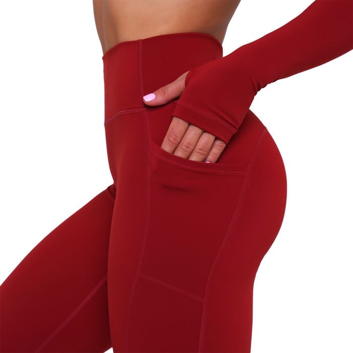 Leggings Ignite da Donna Dark Red - GymBeam M