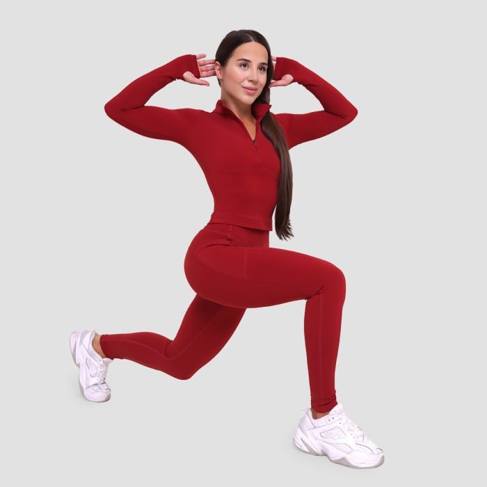 Leggings Ignite da Donna Dark Red - GymBeam M
