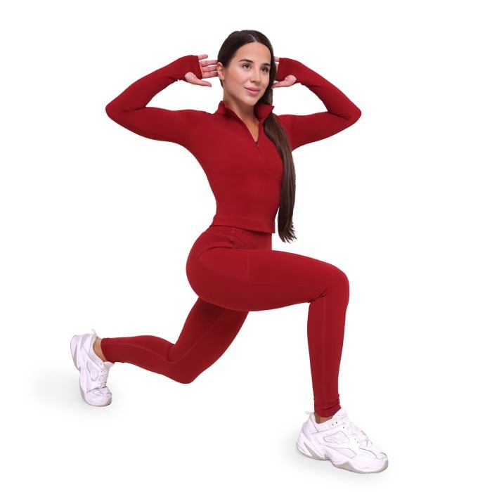 Leggings Ignite da Donna Dark Red - GymBeam M