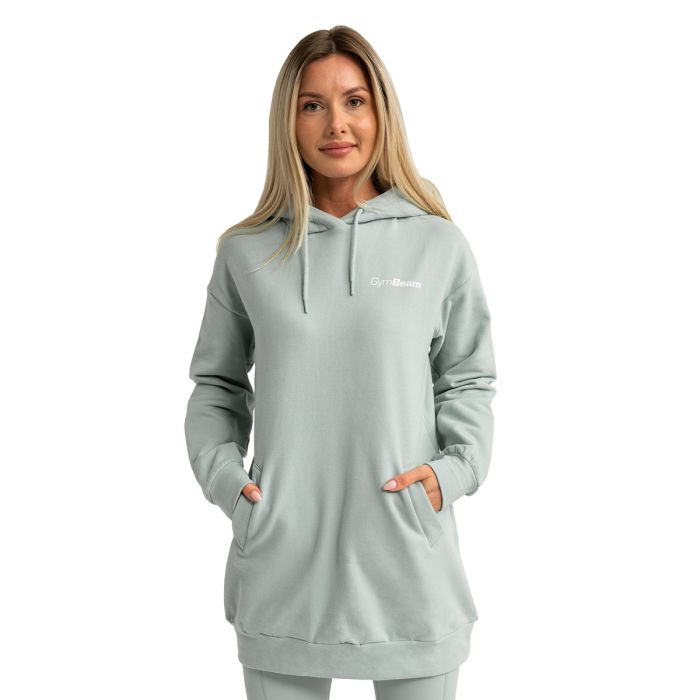 Felpa con Cappuccio Lunga da Donna Limitless Eucalypt - GymBeam XL