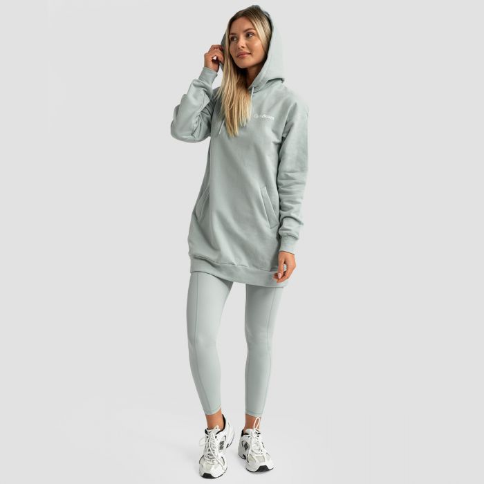 Felpa con Cappuccio Lunga da Donna Limitless Eucalypt - GymBeam XL
