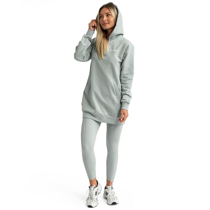 Felpa con Cappuccio Lunga da Donna Limitless Eucalypt - GymBeam XL