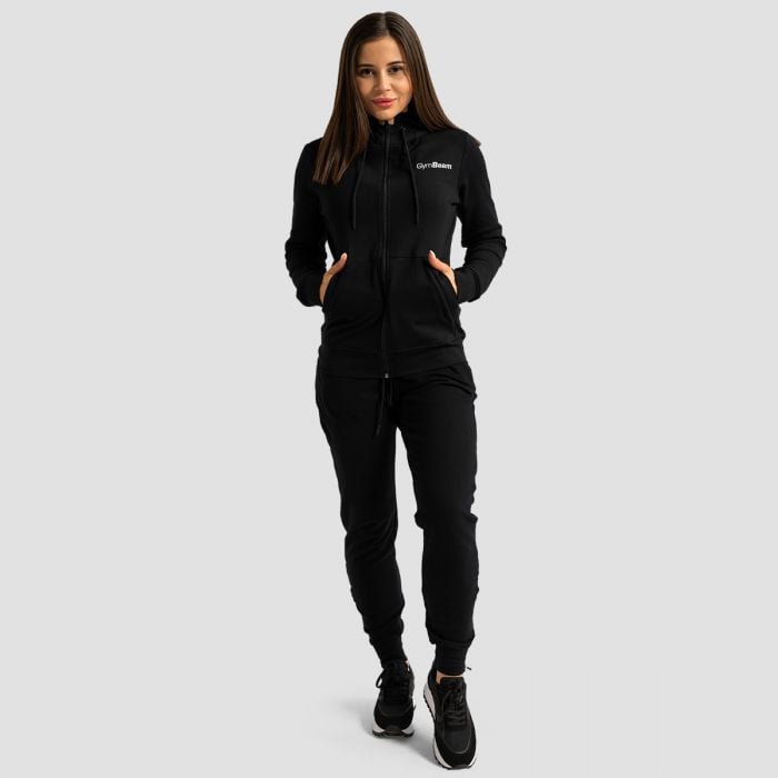 Felpa con Cappuccio e Zip da Donna Limitless Black - GymBeam XS