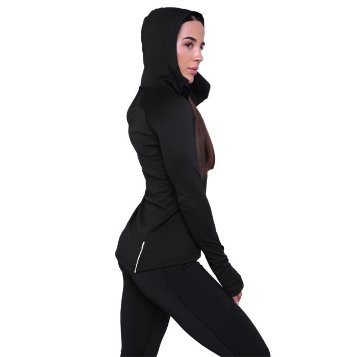 Felpa 1/2 Zip Pulse Running da Donna Black - GymBeam XS