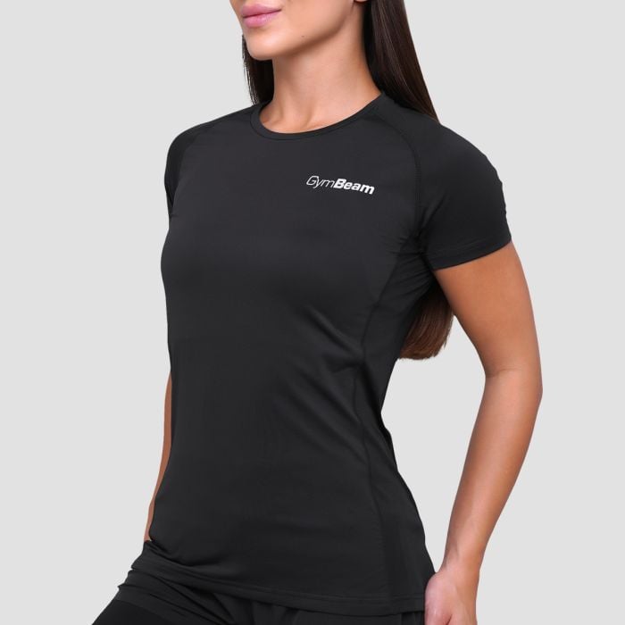 T-Shirt Pulse Running da Donna Black - GymBeam XL