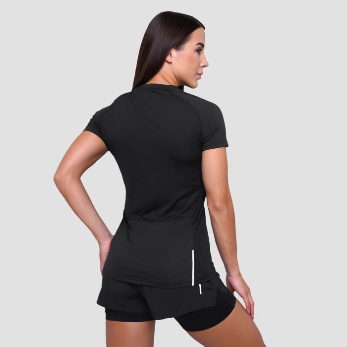 T-Shirt Pulse Running da Donna Black - GymBeam XL