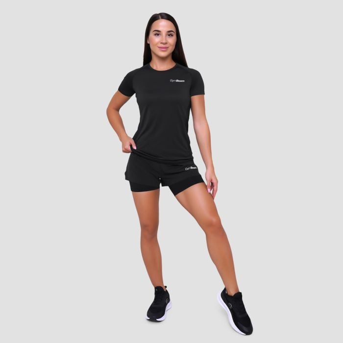 T-Shirt Pulse Running da Donna Black - GymBeam XL