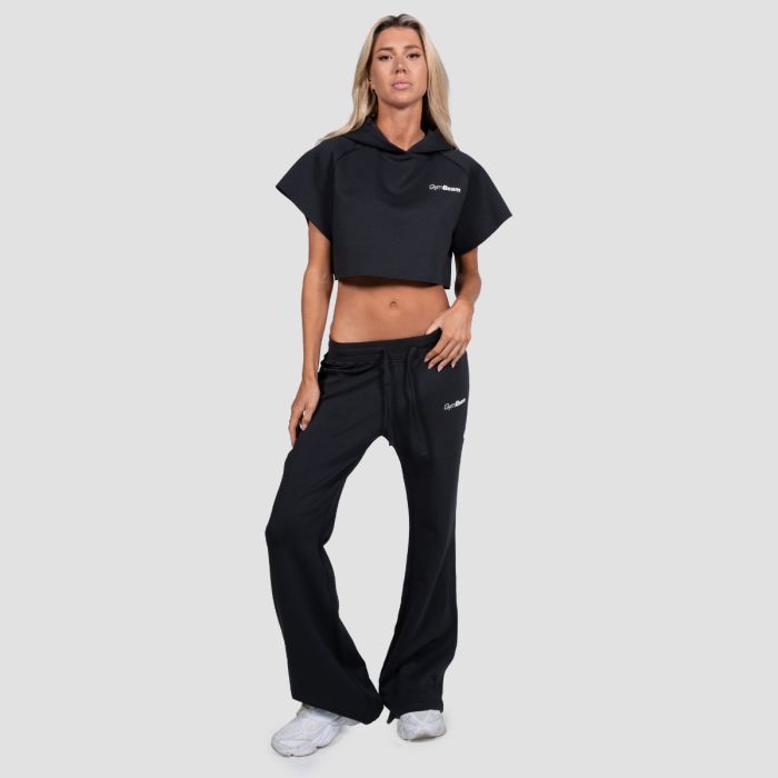 Felpa Cropped da Donna Relay Black - GymBeam S