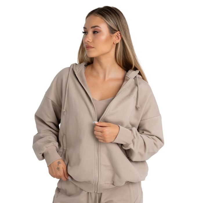 Felpa con Cappuccio e Zip da Donna Taupe - STRIX XS