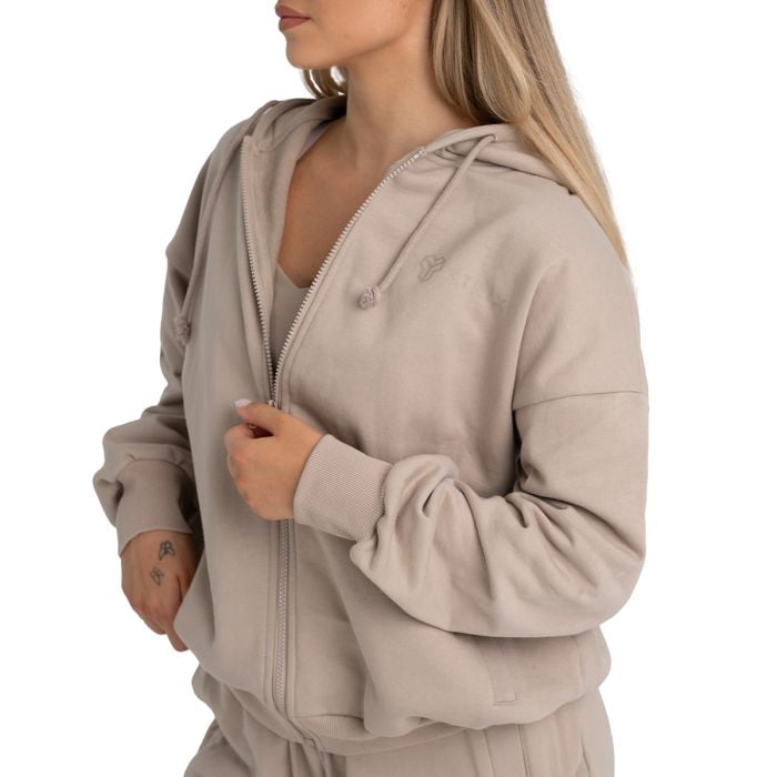 Felpa con Cappuccio e Zip da Donna Taupe - STRIX XS