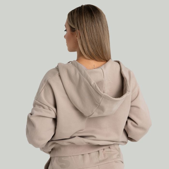 Felpa con Cappuccio e Zip da Donna Taupe - STRIX XS