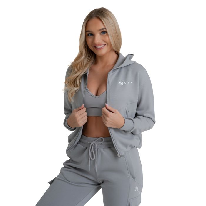 Felpa con Cappuccio Zip-Up da Donna ZOA Smoke - STRIX XL