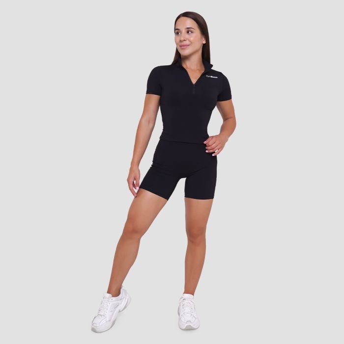 T-Shirt Cropped Ignite da Donna Black - GymBeam XL