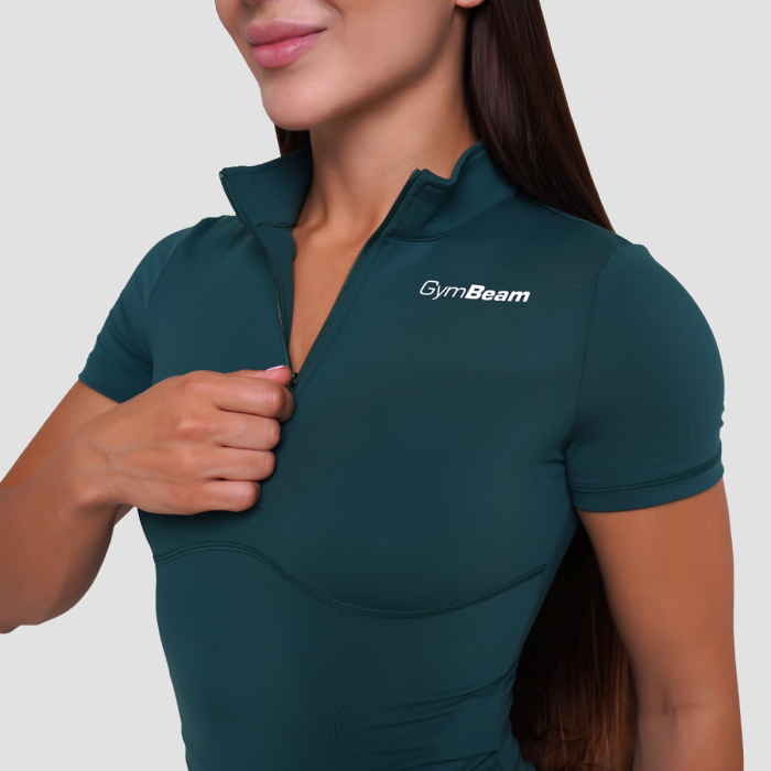 T-Shirt Cropped Ignite da Donna Dark Green - GymBeam L