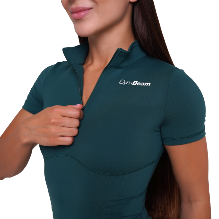 T-Shirt Cropped Ignite da Donna Dark Green - GymBeam L