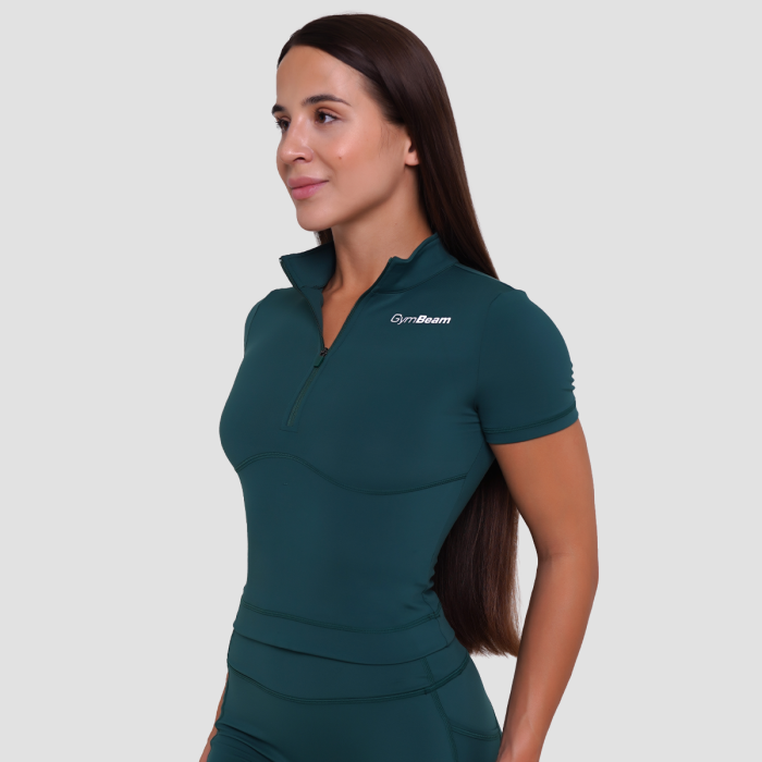 T-Shirt Cropped Ignite da Donna Dark Green - GymBeam L