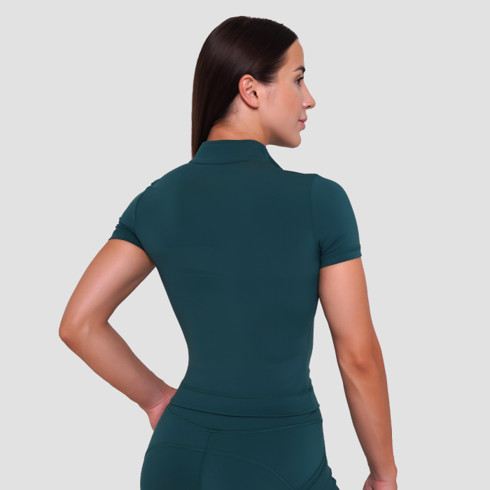 T-Shirt Cropped Ignite da Donna Dark Green - GymBeam L