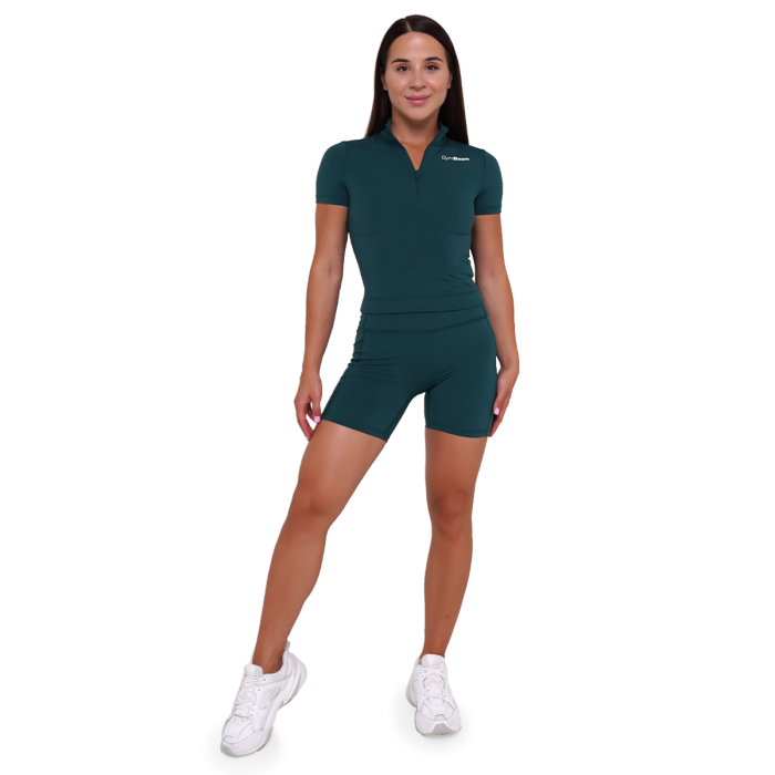 T-Shirt Cropped Ignite da Donna Dark Green - GymBeam L