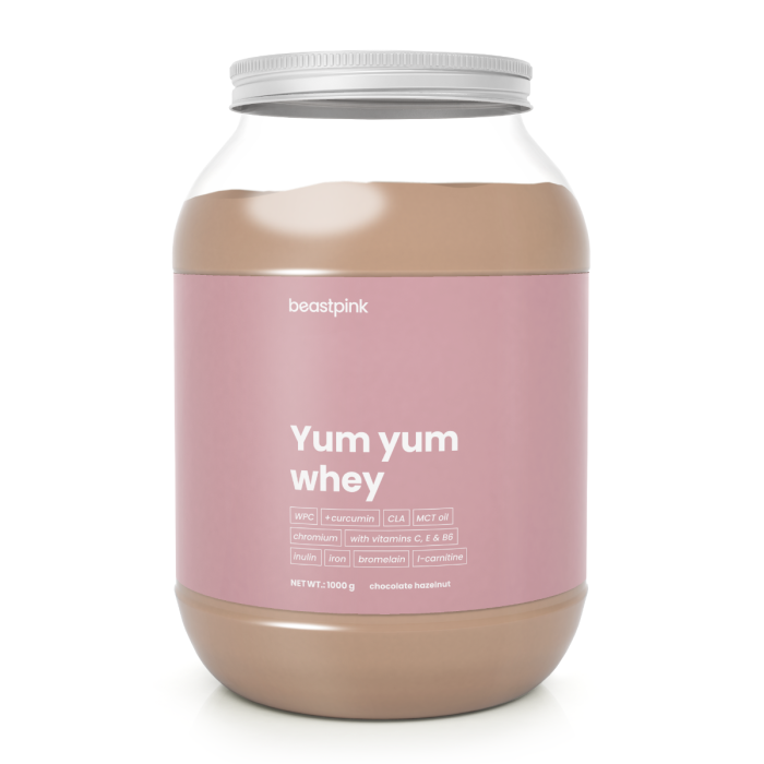 Yum Yum Whey - BeastPink + OMAGGI 1000 g - Cioccolato - Nocciole
