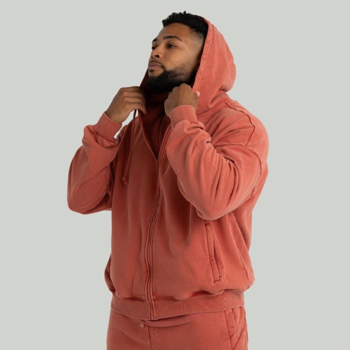 Felpa con Cappuccio e Zip Slavata Terra - STRIX XXL