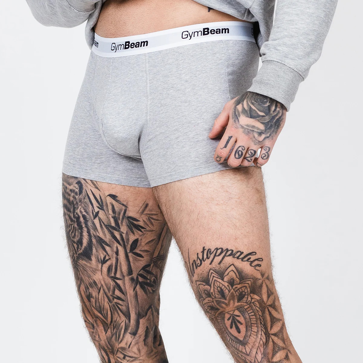 GymBeam Boxer da Uomo Essentials 3Pack Grey XXXL