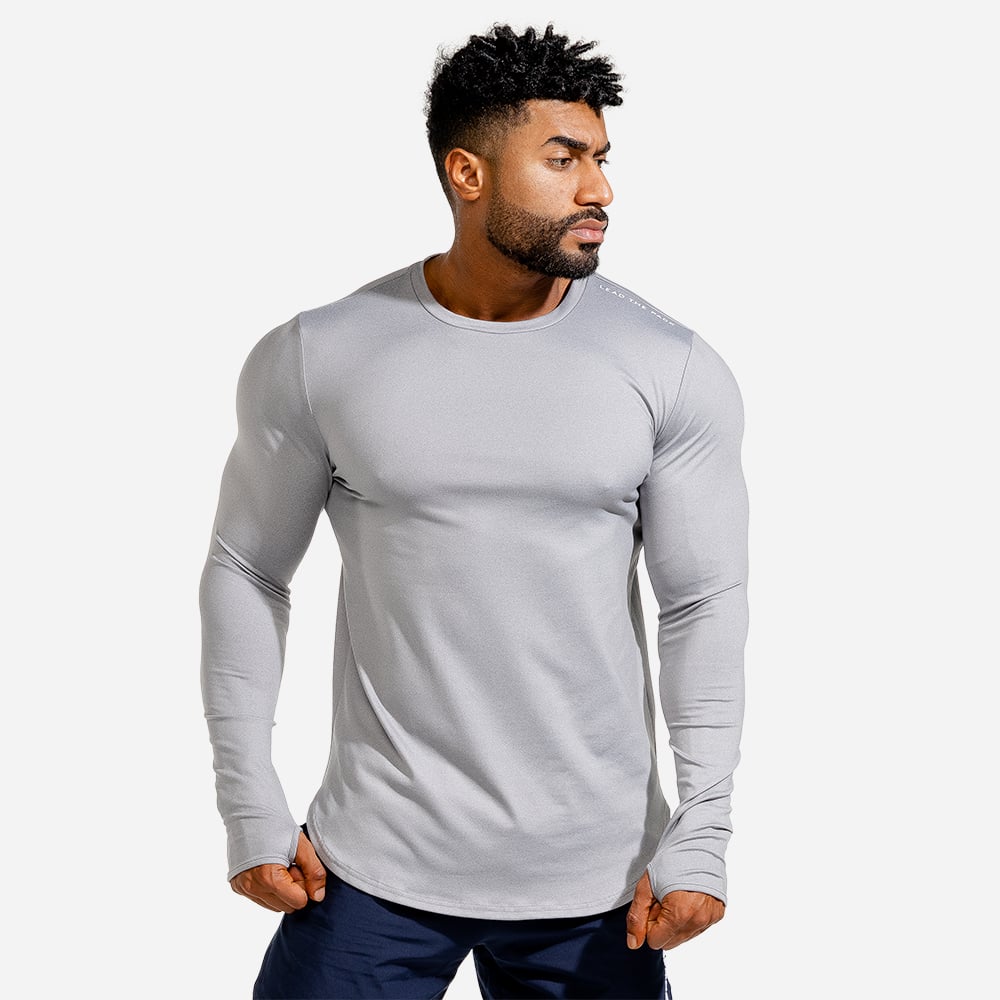 Maglia a Maniche Lunghe Statement Muscle Grey - SQUATWOLF