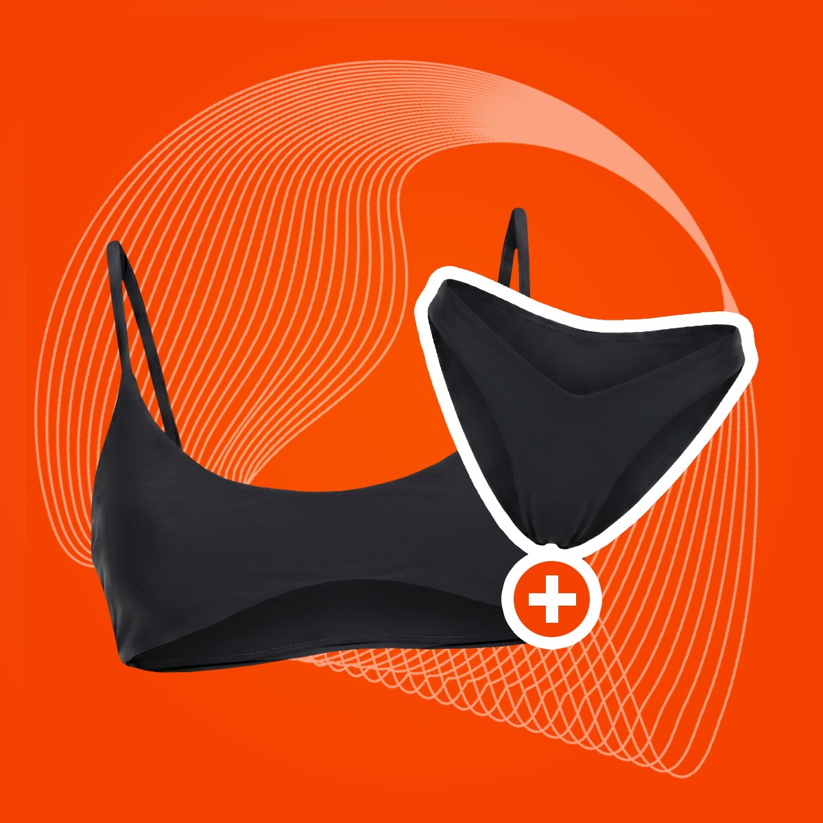 Top del Costume da Bagno HAWAII Black - GymBeam + OMAGGIO