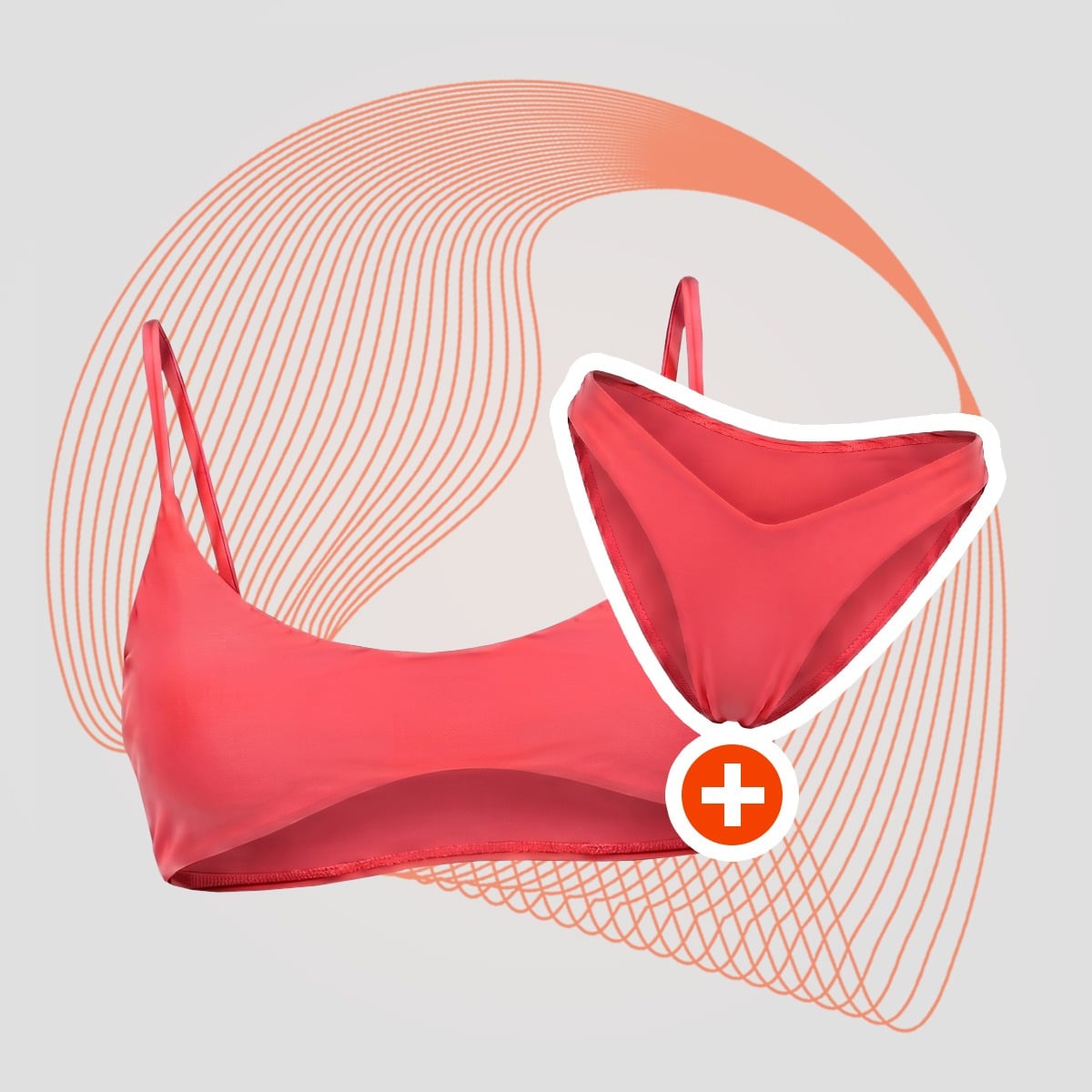 Top del Costume da Bagno HAWAII Red - GymBeam + OMAGGIO