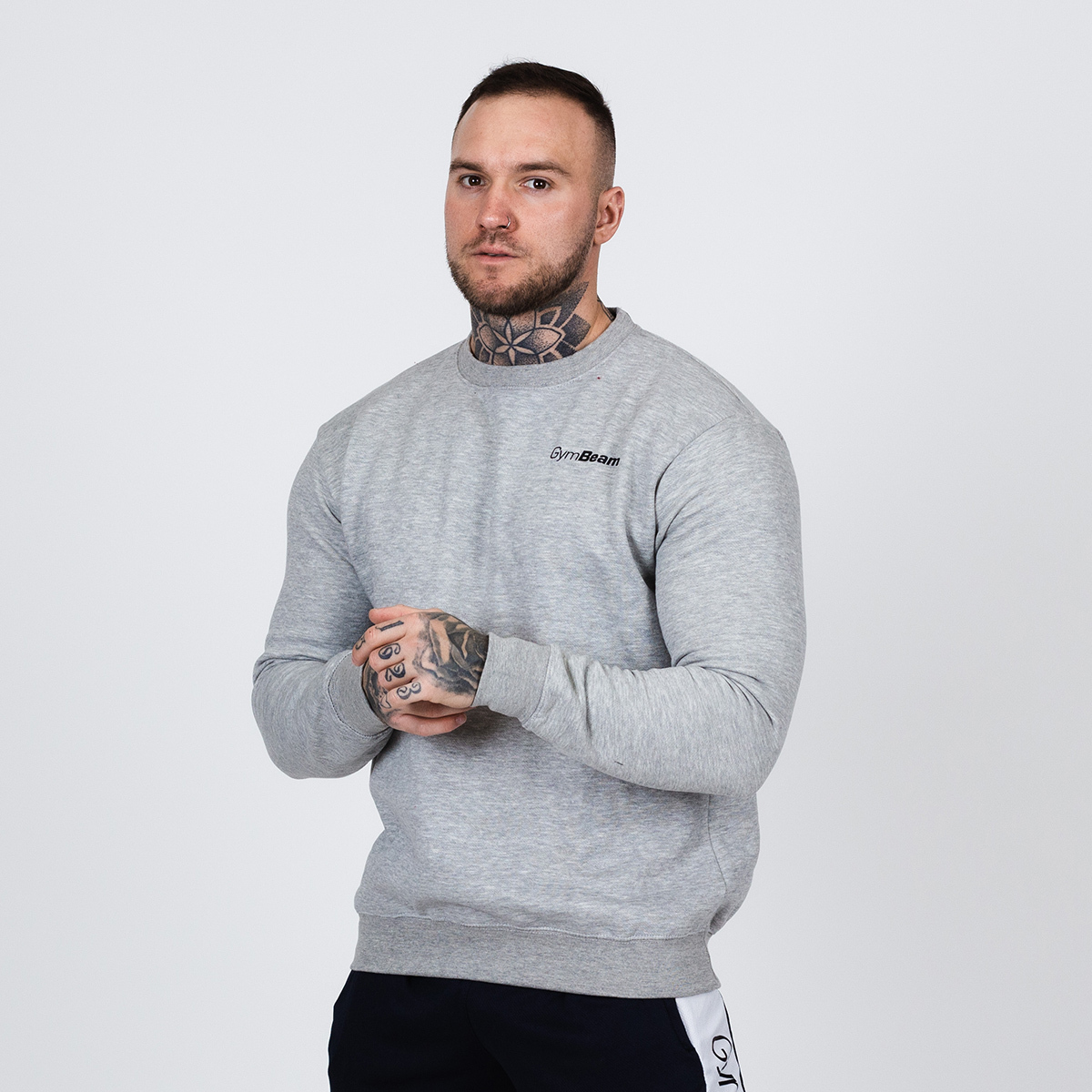 Felpa da Uomo Basic Jumper Grey - GymBeam
