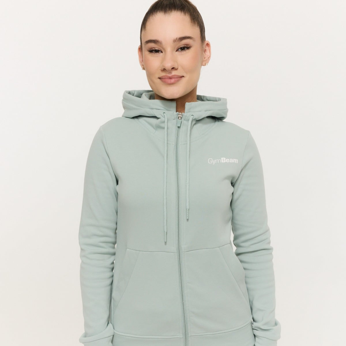 Felpa con Cappuccio e Zip da Donna Limitless Eucalypt - GymBeam