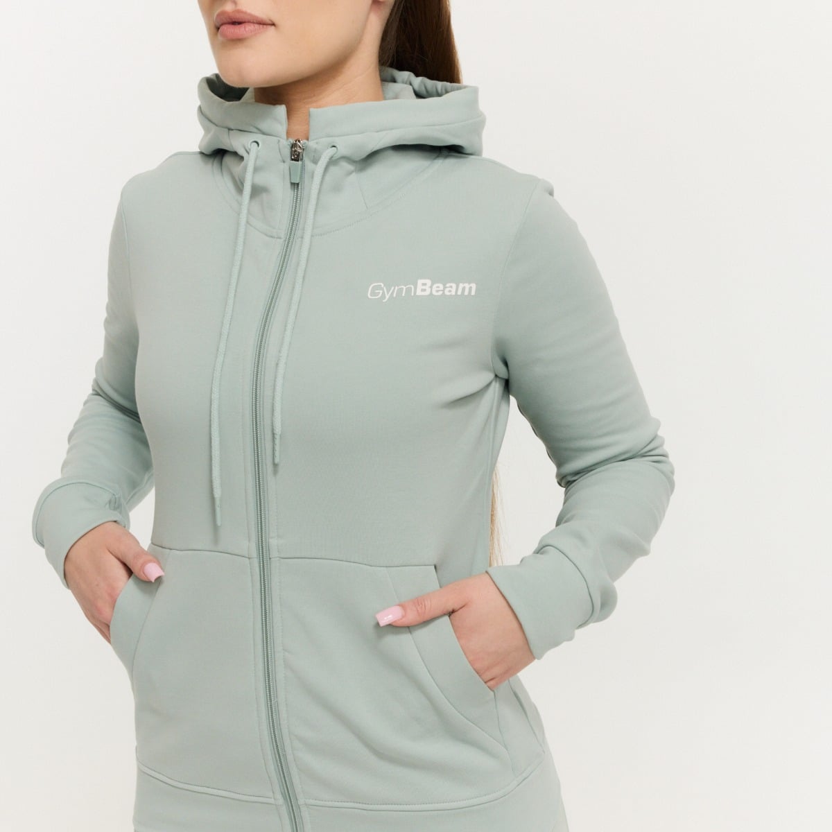 Felpa con Cappuccio e Zip da Donna Limitless Eucalypt - GymBeam